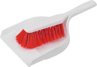 Hygiene-Kehrgarnitur, Kunststoff weiß,Besatz rot