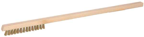 Messing-Reinigungsbürste, Holz, 52cm, kurzer Schnitt, schmal, 2-reihig
