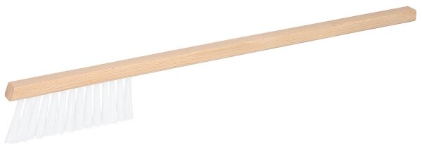 Reinigungsbürste, Holz, 52cm, PBT-Bestückung, langer Schnitt, weiß, hart, schmal, 2-reihig