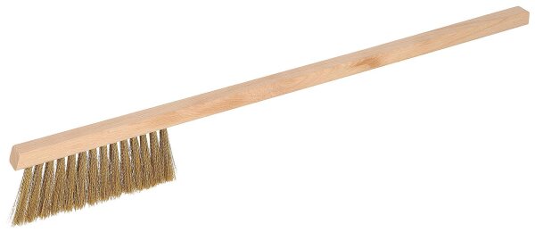 Messing-Reinigungsbürste, Holz, 52cm, langer Schnitt, schmal, 2-reihig