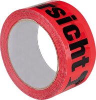 Warnband rot Vorsicht Glas, 50mm : 66m, 32my, 1 Stück