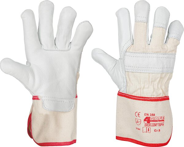 Rindnarbenlederhandschuh "Excellent N", Top-Qualität EN 388, Kat. 2, Größe M/08