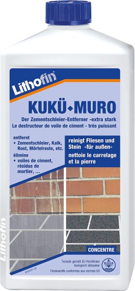 LITHOFIN KUKÜ-MURO Zementschleierentferner - extra stark, 1 l Flasche