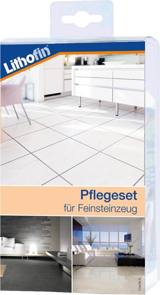 LITHOFIN Reinigerset für Feinsteinzeug (2-teilig: KF Intensivreiniger & KF Pflegereiniger), 1 Set