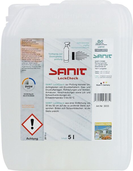 Lecksucher (DVGW) SANIT LeckCheck 5l Kanister