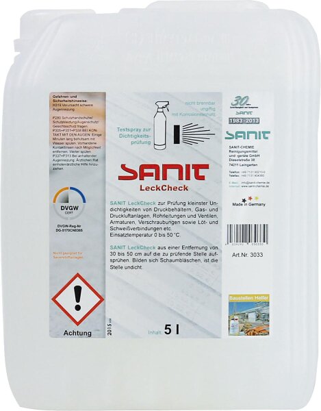 Lecksucher -15°C (DVGW) SANIT LeckCheck 5l Kanister