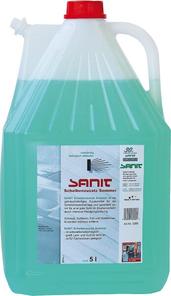 Scheibenwaschmittel Sommer (gebrauchsfertig) SANIT Scheibenzusatz 5l Kanister