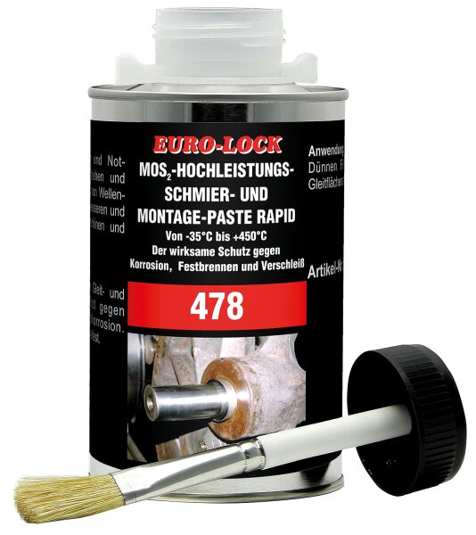 MoS²-Hochleistungs-Montagepaste EURO-LOCK LOS 478 500g Pinseldose