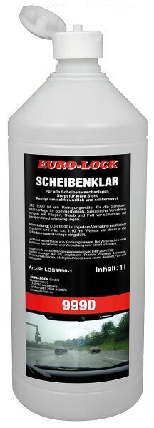 Scheibenwaschkonzentrat 1:10 (Sommer) EURO-LOCK Scheibenklar LOS 9990, 1l Flasche