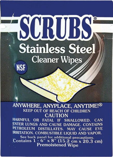 Edelstahlreinigungstuch SCRUBS, Sachet mit 1 Tuch