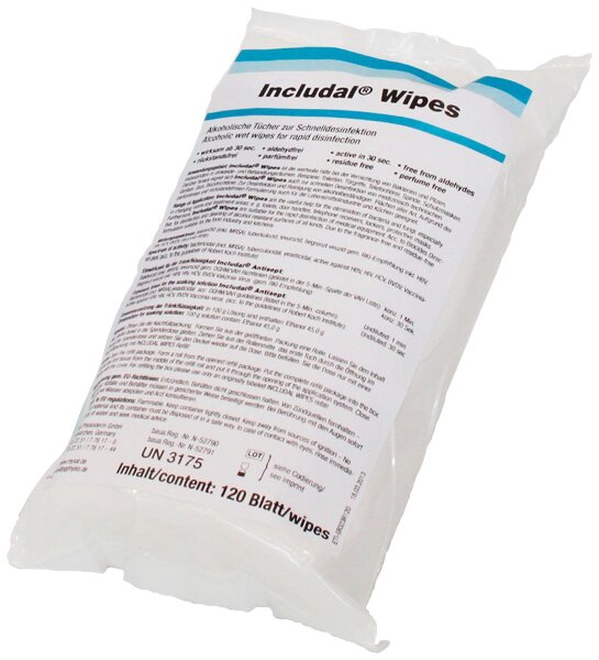Schnelldesinfektionstücher MYXAL Includal Wipes 120 Tücher im Beutel