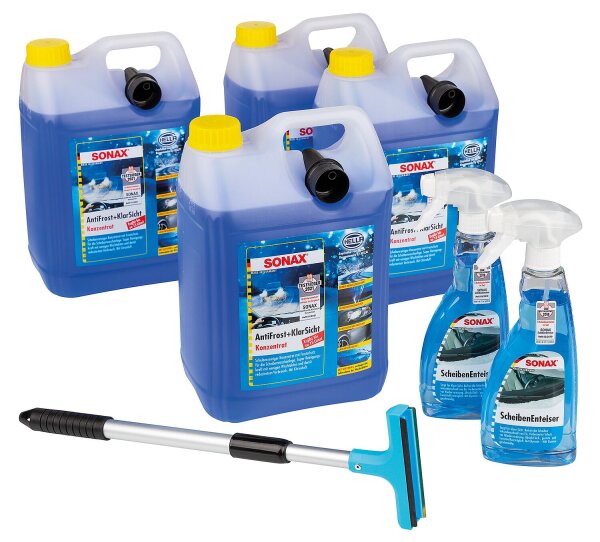 Winter-Aktionsset: 4 x Scheibenwaschkonzentrat, 2 x Scheibenenteiser & 1 x Eiskratzer