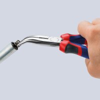Flachrundzange mit Schneide poliert mit Mehrkomponenten Griffhüllen 40° gewinkelte Backen 160mm