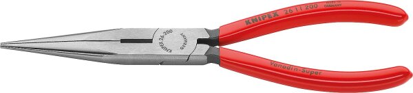 Flachrundzange mit Schneide poliert Kunststoff überzogen gerade Backen Länge 200mm