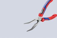 Flachrundzange mit Schneide poliert mit Mehrkomponenten Griffhüllen 40° gewinkelte Backen 200mm