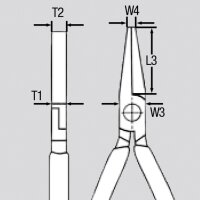 Langbeckzange verchromt mit Mehrkomponenten Griffhüllen lange flache Backen 160mm