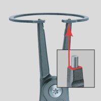 Präzisions-Sicherungsringzange grau rutschhemmendem Kunststoff überzogen L=225mm 40-100mm gerade Spitzen