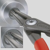 Präzisions-Sicherungsringzange grau rutschhemmendem Kunststoff überzogen L=225mm 40-100mm gerade Spitzen