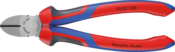Seitenschneider KNIPEX® poliert mit Mehrkomponenten-Griff, Länge 180mm mit Facette