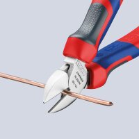 Seitenschneider KNIPEX® verchromt mit Mehrkomponenten-Griff, Länge 140mm mit Facette