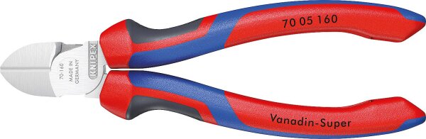 Seitenschneider KNIPEX® verchromt mit Mehrkomponenten-Griff, Länge 160mm mit Facette