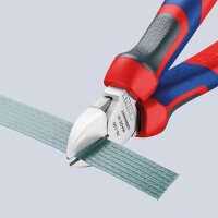 Seitenschneider KNIPEX® verchromt mit Mehrkomponenten-Griff, Länge 160mm mit Facette