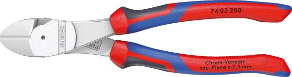 Kraft-Seitenschneider KNIPEX® verchromt mit Mehrkomponenten-Griff, Länge (mm): 200