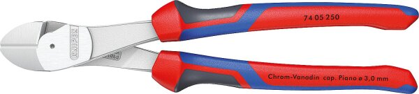 Kraft-Seitenschneider KNIPEX® verchromt mit Mehrkomponenten-Griff, Länge (mm): 250
