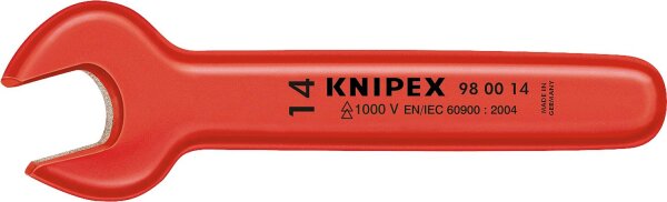 Maulschlüssel KNIPEX isoliert bis 1000V, Maulstellung 15°, SW18