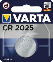 Varta Lithium Knopfzelle CR2025, 3,0 Volt 1er Blister