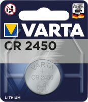 Varta Lithium Knopfzelle CR2450, 3,0 Volt 1er Blister