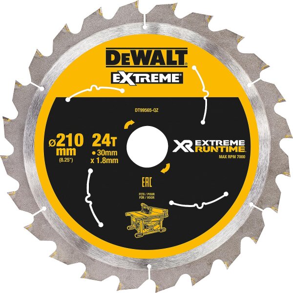 Kreissägeblatt DeWalt, DT99565 XR Extreme Runtime 24Z 210/30mm