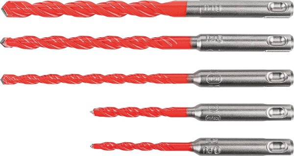 Mehrzweckbohrerset ALPEN® Profi Multicut, 5-teilig mit verk. SDS - Plus Schaft, in Kunststoffkassette
