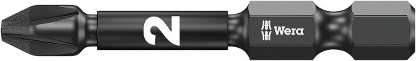 Kraftschrauber Pozidriv-Bit Wera 2855/4 IMP DC PZ DIY Impaktor mit 1/4"-Antrieb, diamantbeschichtet, PZ2 x 50 mm VPE = 5 Stück
