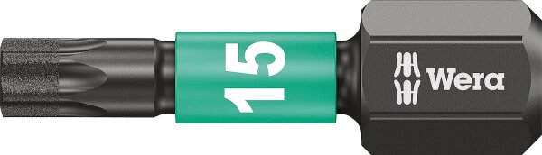 Kraftschrauber Torx®-Bit Wera 867/1 IMP DC TORX® DIY Impaktor mit 1/4"-Antrieb, diamantbeschichtet, T15 x 25 mm VPE = 10 Stück