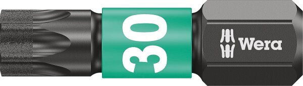 Kraftschrauber Torx®-Bit Wera 867/1 IMP DC TORX® DIY Impaktor mit 1/4"-Antrieb, diamantbeschichtet, T30 x 25 mm VPE = 10 Stück