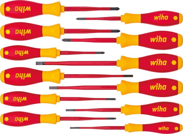 Schraubendrehersatz WIHA Elektriker, slimFix 12-teilig