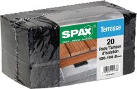 Terrassenpads SPAX zum Schutz der Holzunterkonstruktion Maße: 100x100x8mm, 1 Bündel mit 20 Stück