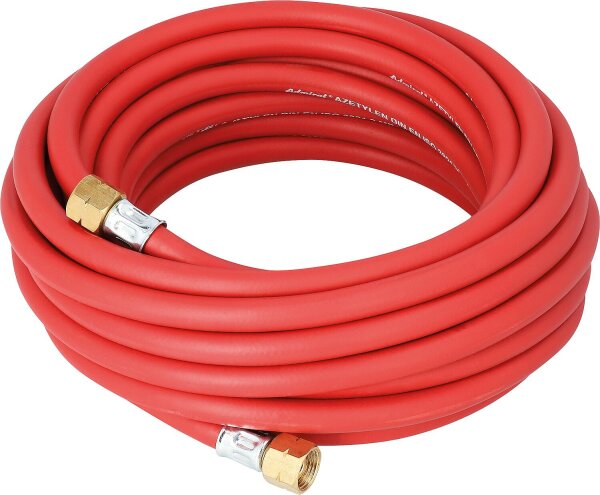 Acetylen-Schlauch, 10m Länge, Anschluss R 3/8L x R 3/8 L, 6,0 x 3,5 mm