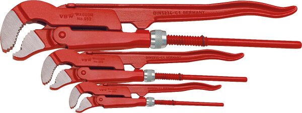 Rohrzangenset S-Maul, 3-teilig, Größe 1"/11/2"/2"