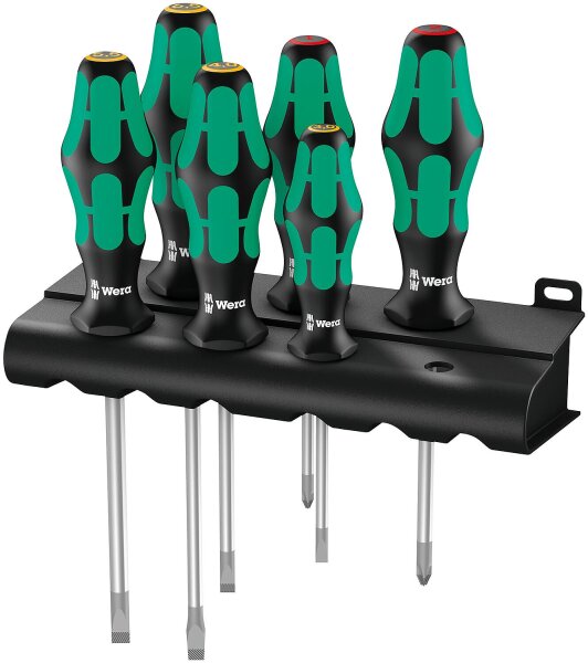Schraubendreher-Satz Wera 334/6 Rack, Kraftform Plus, 6-teilig