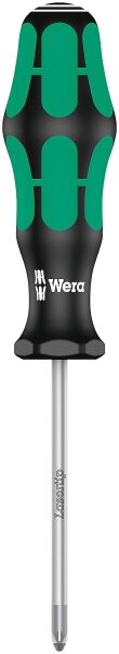 Pozidriv-Schraubendreher Wera 355 Kraftform Plus-Serie 300, Klinge rund, Lasertip-Spitze, PZ1 x 80 mm