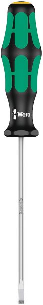 Schlitz-Schraubendreher Wera 335 Kraftform Plus-Serie 300, Elektrikerklinge, Klinge rund, Lasertip-Spitze, SL3,5 x 0,6 x 100 mm