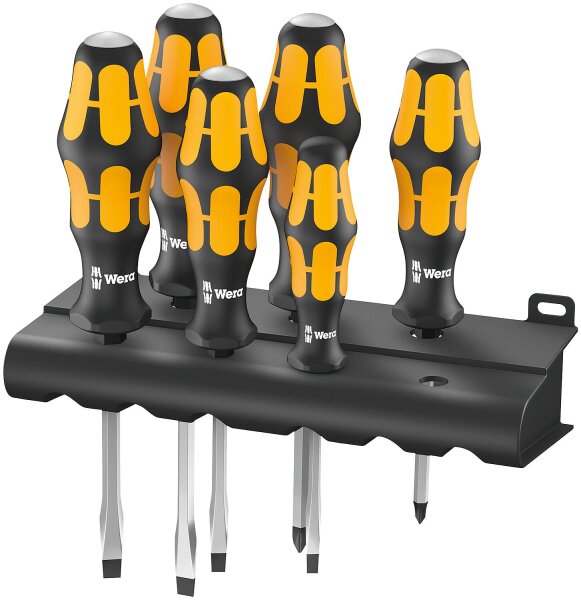 Schraubendrehersatz WERA Kraftform m. Schlagkappe 6-tlg. Kreuz- Schlitzschr. PZ