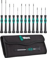Schraubendrehersatz WERA Micro-Set Elektroniker Kraftform 12-tlg. Schlitz-Kreuz,Sechskant