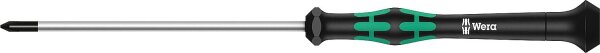Feinmechanik-Phillips-Schraubendreher Wera 2050 Serie Kraftform Micro, Drehkappe, Black Point-Spitze, PH00 x 60 mm