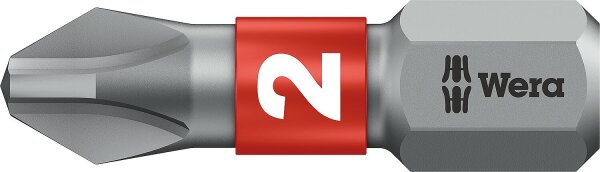 Phillips-Bit Wera 851/1 BTZ mit 1/4"-Antrieb, kurz, Zähhart mit BiTorsions-Zone, PH2 x 25 mm