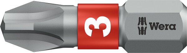Phillips-Bit Wera 851/1 BTZ mit 1/4"-Antrieb, kurz, Zähhart mit BiTorsions-Zone, PH3 x 25 mm