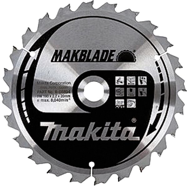 Kreissägeblatt MAKITA Ø 260 x 30 mm, 40 Zähne, für Holz