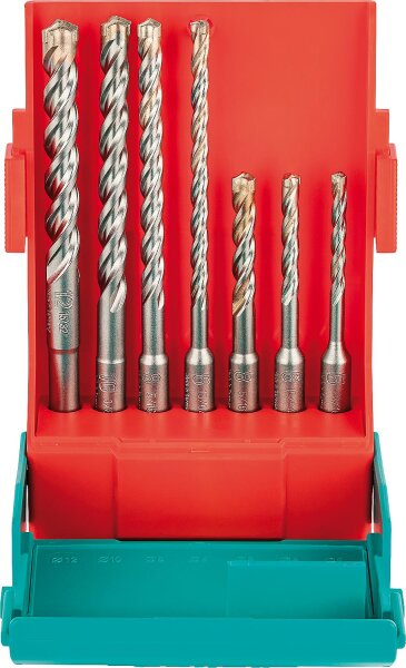 Hammerbohrerset HELLER® 7-tlg. Trijet mit SDS-Plus Aufnahme Ø 5/6/6/8/8/10/12 mm
